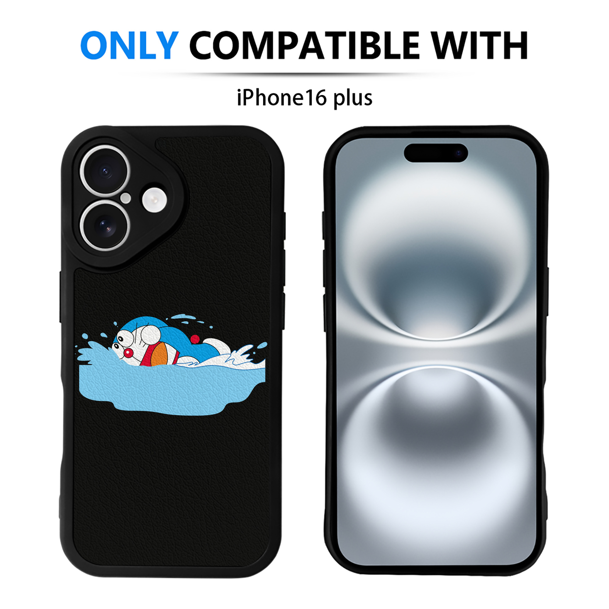（画像用） ドラえもん Doraemon 【iPhone 16シリーズ対応】シリコンスマホケース（レザー調） 材質：シリコン